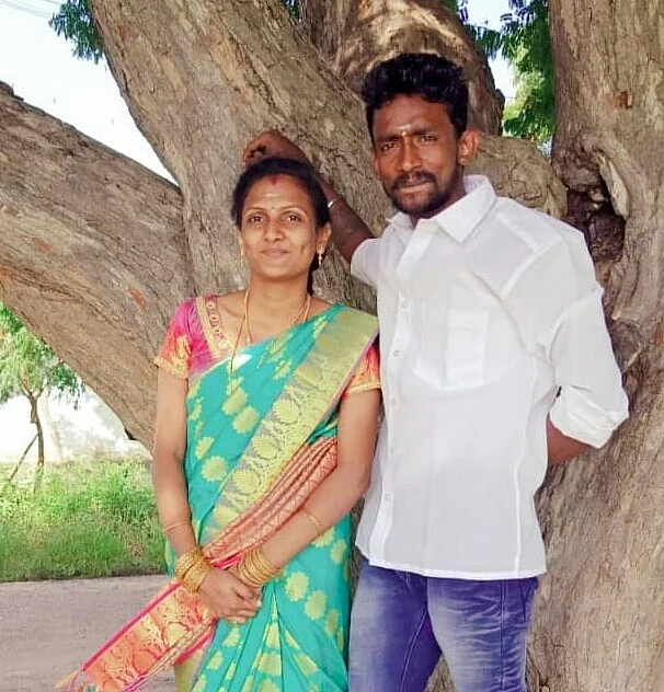 கணவர் ஜெகனுடன் இருதய ரோஷினி சில்வியா