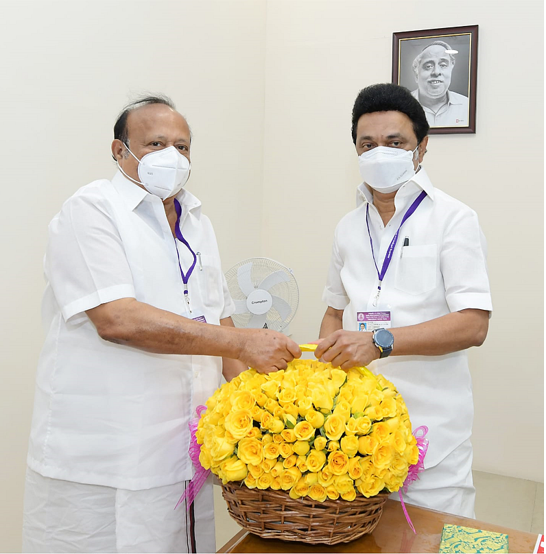 முதல்வர் மு.க. ஸ்டாலின், அமைச்சர் எம்.ஆர்.கே.பன்னீர்செல்வம்