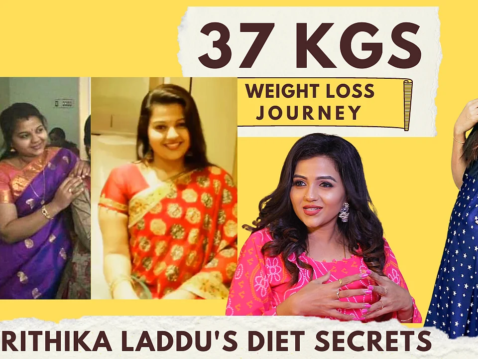 No Workout! 6 Months Liquid Diet | Actress Krithika Laddu's 37Kgs Weight Loss Transformation Secret