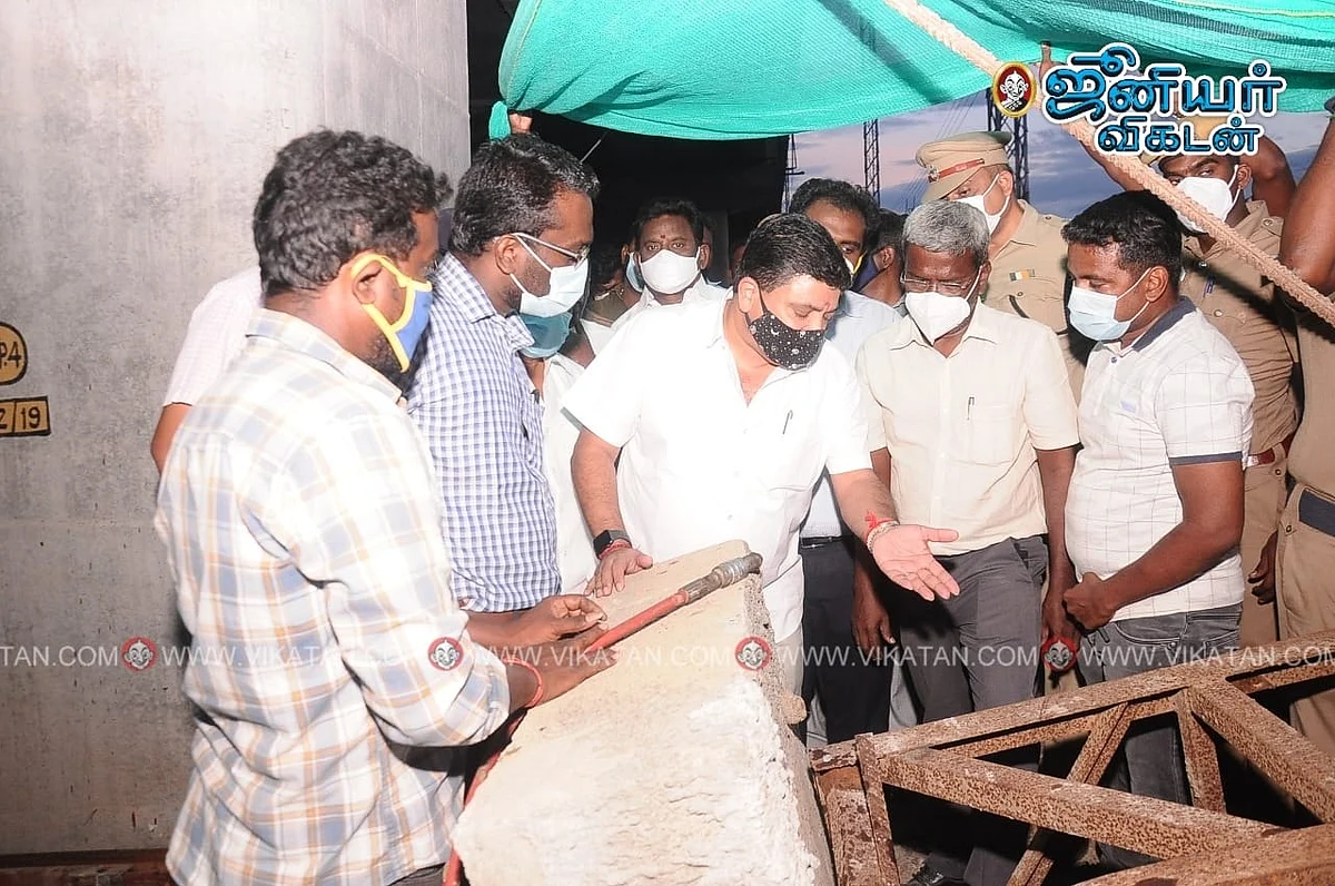 மதுரை மேம்பாலம் இடிந்து விபத்து