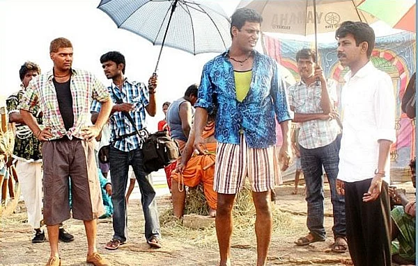 அவன் இவன் படப்பிடிப்பின் போது