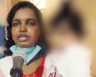 குழந்தையுடன் தாய் அஞ்சனா