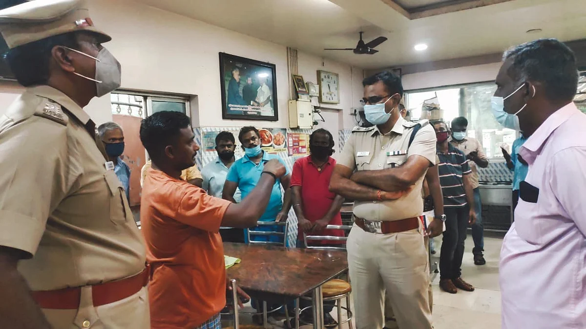 ஹோட்டல் ஊழியர்களிடம் விசாரணை செய்த எஸ்.பி