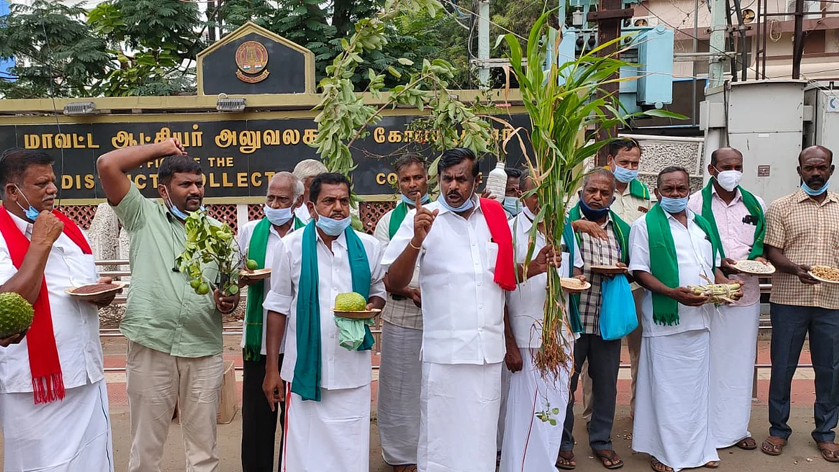 விதைகளுடன் விவசாயிகள் மனு