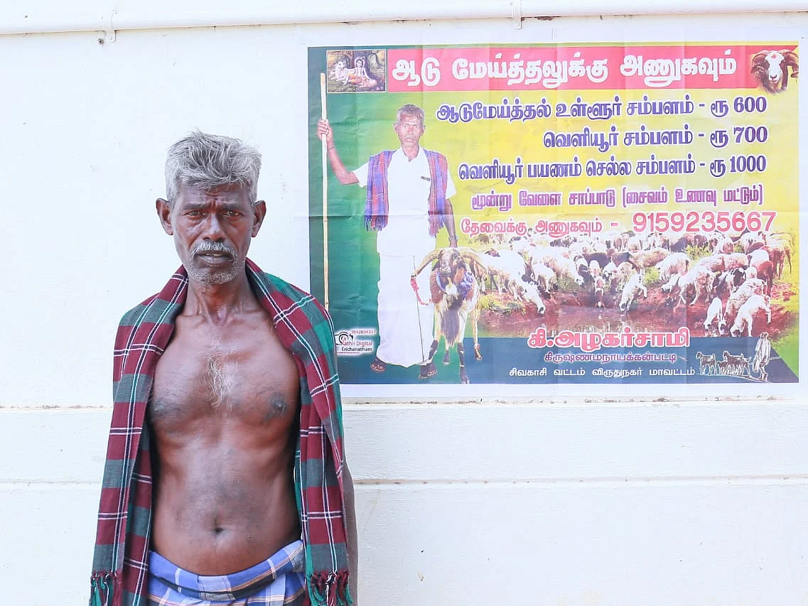 `ஆடு மேய்த்தலுக்கு அணுகவும்!' - வைரலான போஸ்டர்; காரணம் சொல்லும் ஆடு மேய்க்கும் தொழிலாளி