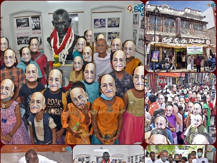 மதுரையில் மகாத்மா காந்தி அரையாடை புரட்சி செய்த நூற்றாண்டு தினக் கொண்டாட்டம் #VikatanPhotoStory