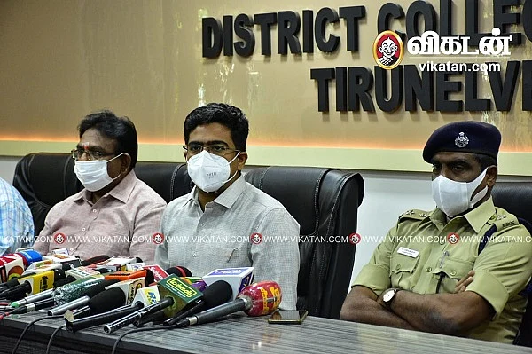 பேட்டியளிக்கும் மாவட்ட ஆட்சியர் விஷ்ணு