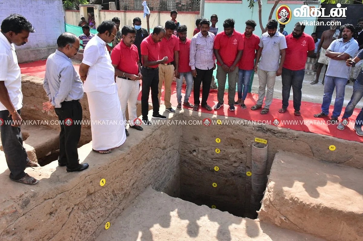 அகழாய்வு நடந்த இடத்தைப் பார்வையிட்ட தங்கம் தென்னரசு