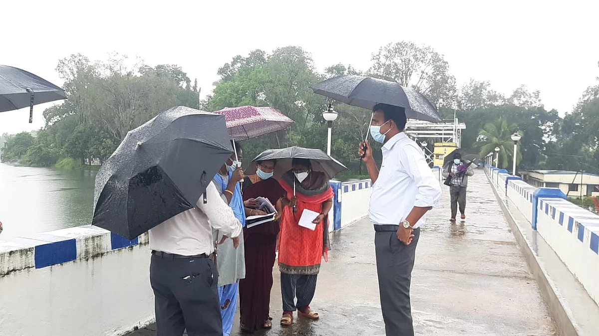 பேச்சிப்பாறை அணையில் கலெக்டர் அரவிந்த் ஆய்வு
