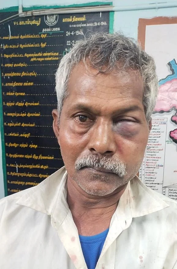 உயிரிழந்த முதியவர் கோவிந்தராஜ் (இறப்பதற்கு முன்பு காவல் நிலையத்தில் எடுக்கப்பட்ட படம்)