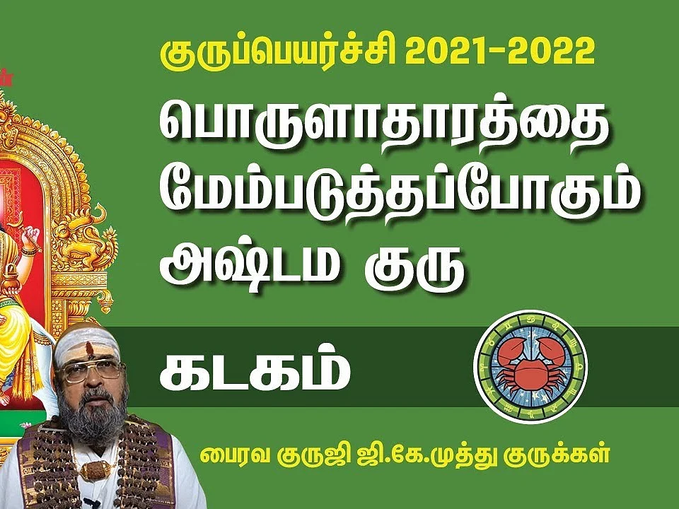கடகம் | பதற்றம் விலகி அமைதி கைகூடும் | அஷ்டம குரு அருளப் போகும் பலன்கள்| குருப்பெயர்ச்சி- 2021 - 22