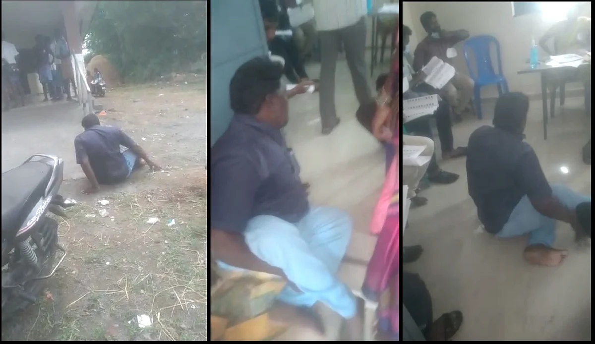 வாக்களிக்க செல்லும் மாற்றுத்திறனாளி