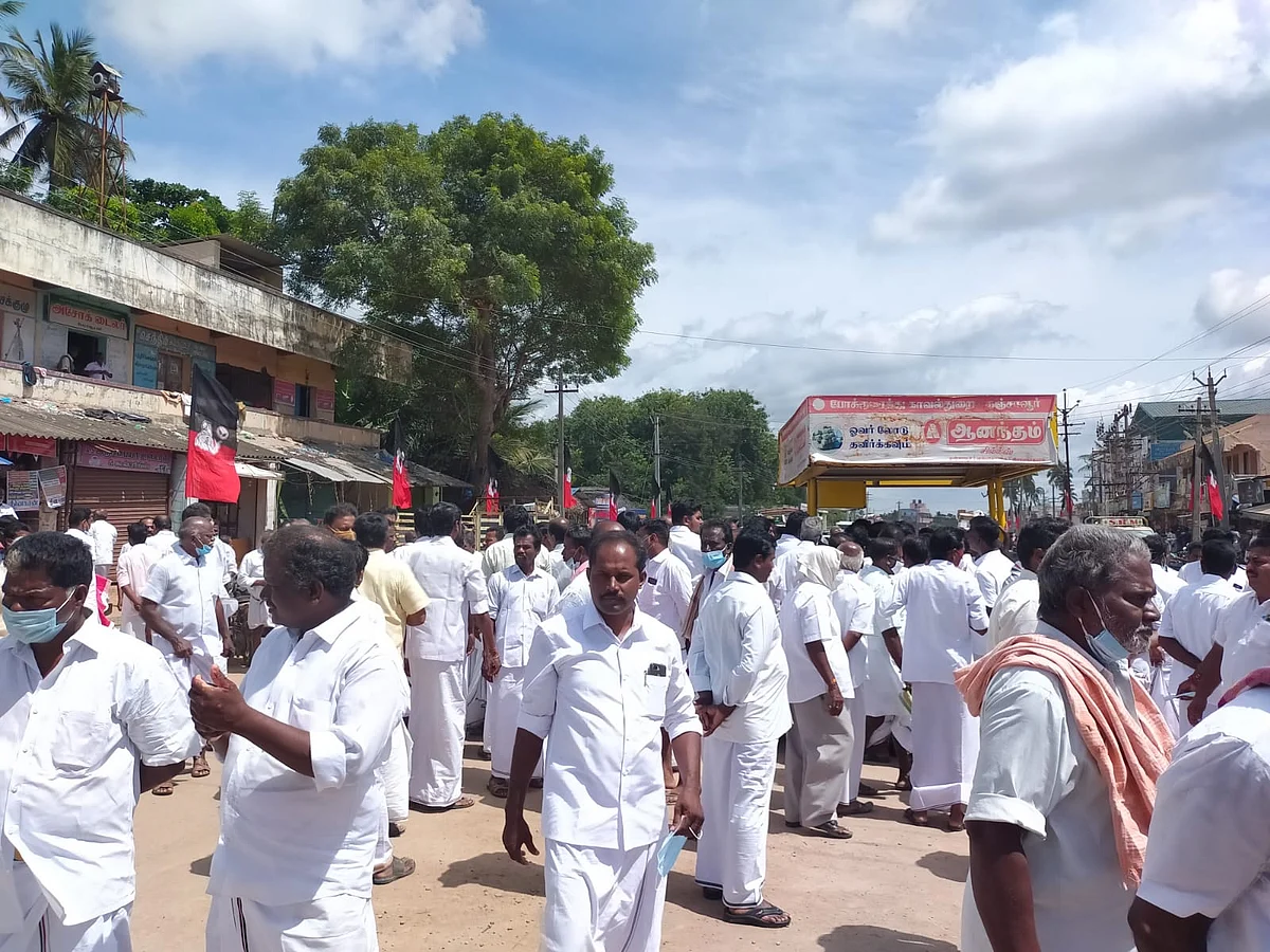 பேராவூரணியில் நடந்த அதிமுக பொன்விழா ஊர்வலம்