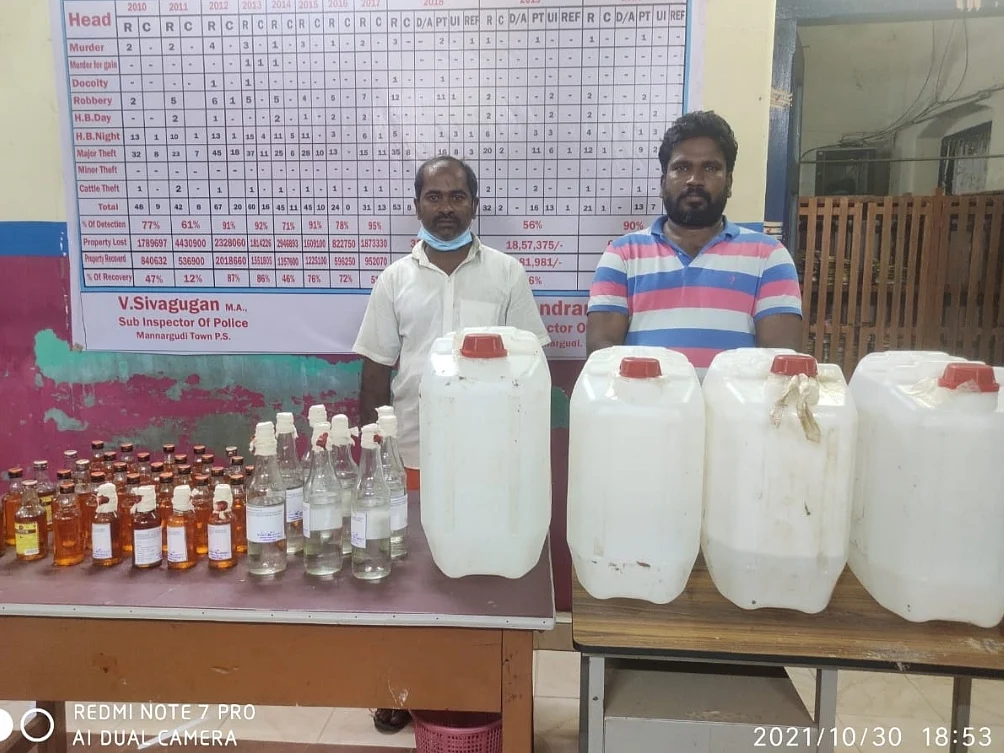 மன்னார்குடி: புதுச்சேரி மது பாட்டிலில், கள்ளச்சாராயம் விற்பனை! - போலீஸாரிடம் சிக்கியது எப்படி?
