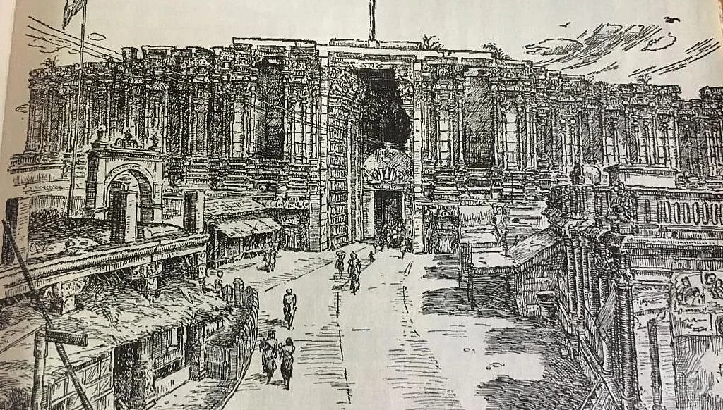 திருச்சி திருவரங்கம் கோயில் (ஓவியர் சில்பி வரைந்த படம்)