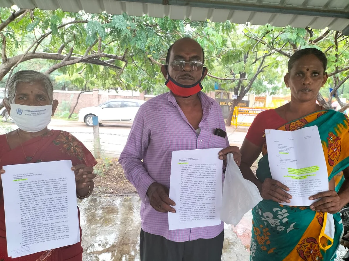 மனு அளித்த தியாகி மகள் இந்திரா