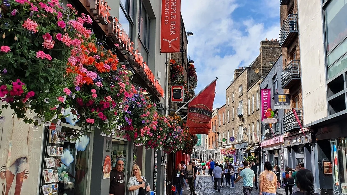Typical street in Dublin, Ireland