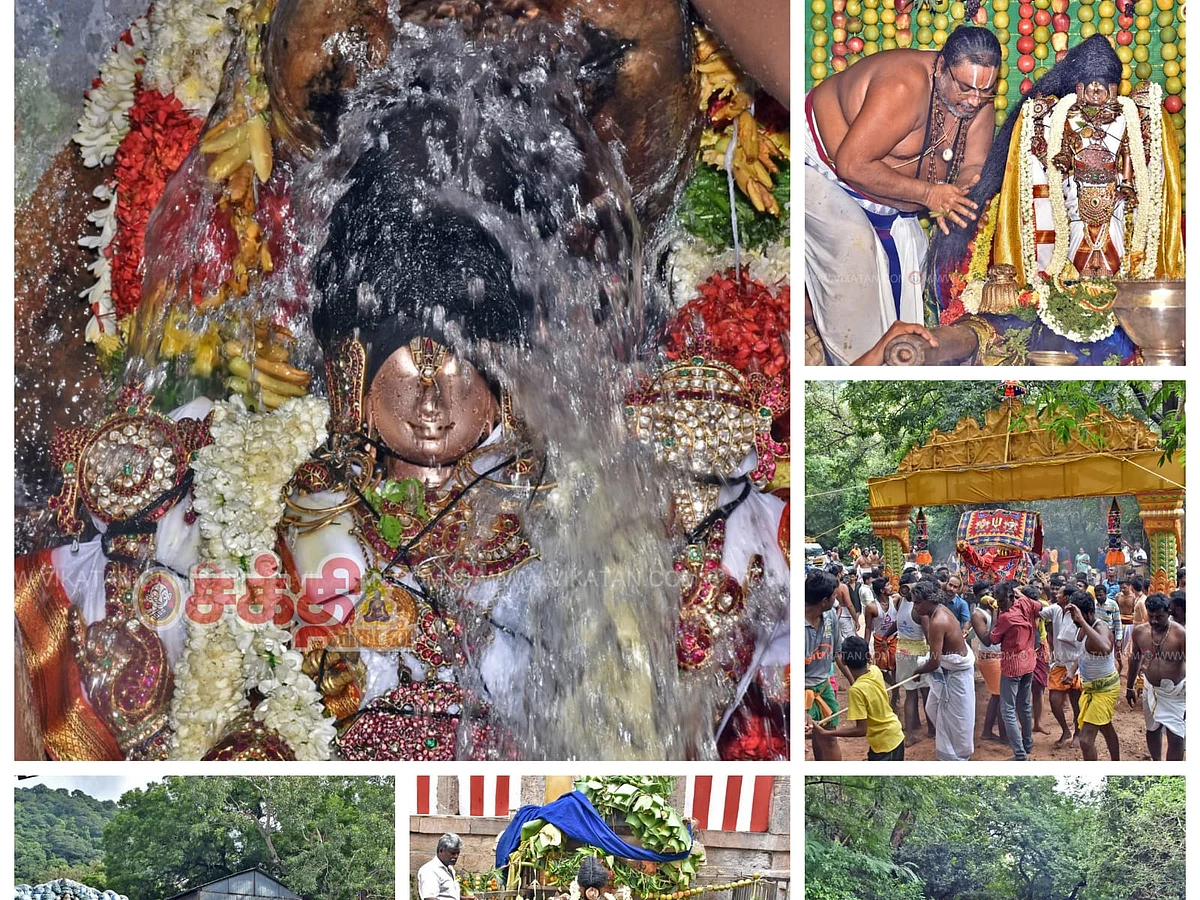 கள்ளழகர் கோயில் தைலக்காப்பு உற்சவம். நூபுர கங்கை தீர்த்தத்தில் நீராடிய சுந்தரராஜ பெருமாள்!