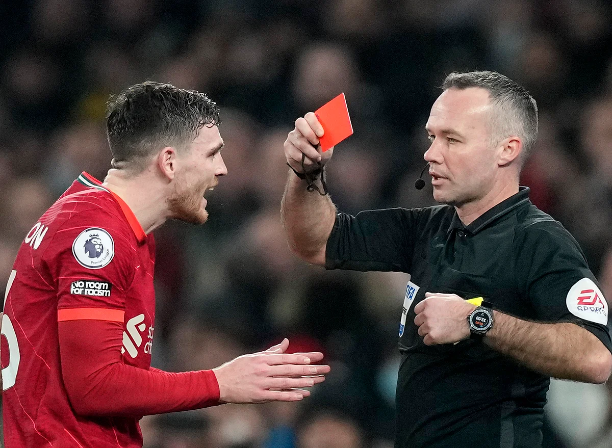 Andy Robertson received a red