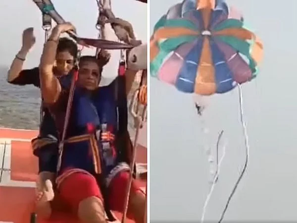 பாராசூட் கயிறு அறுந்து விபத்து: 100 அடி உயரத்திலிருந்து கடலில் விழுந்து உயிர் தப்பிய பெண்கள்!