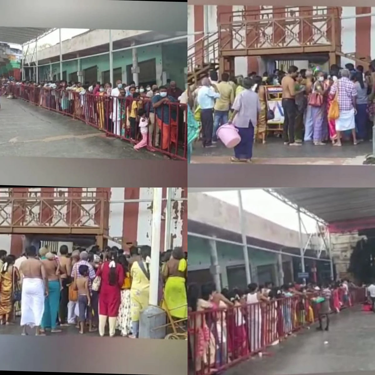 நீண்ட வரிசையில் காத்திருந்த பக்தர்கள்