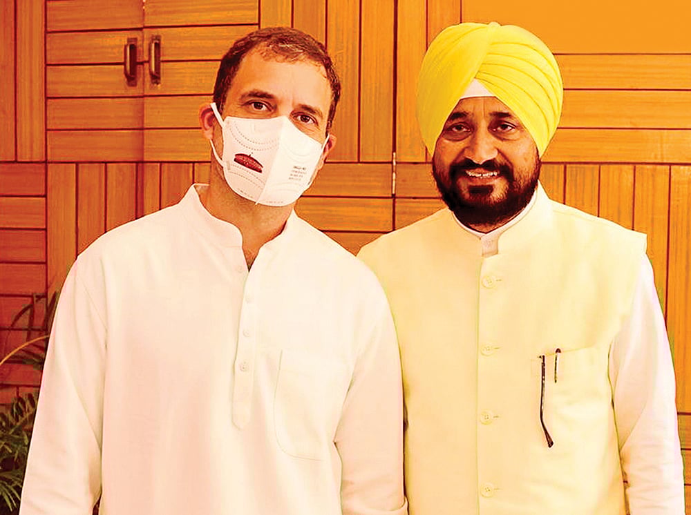 பஞ்சாப் மாநில காங்கிரஸ் முதல்வர் வேட்பாளர் சரண்ஜித் சிங் சன்னி!  - அறிவித்தார் ராகுல் காந்தி