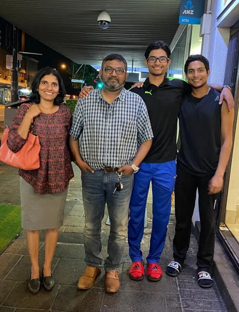 Nivethan with his family