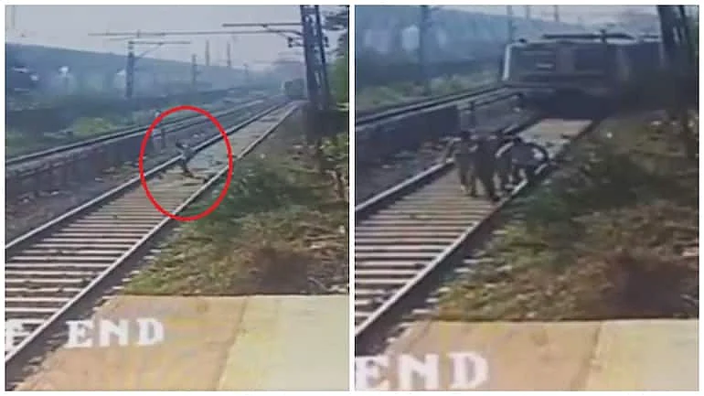 கண்காணிப்பு கேமராவில் பதிவான காட்சி