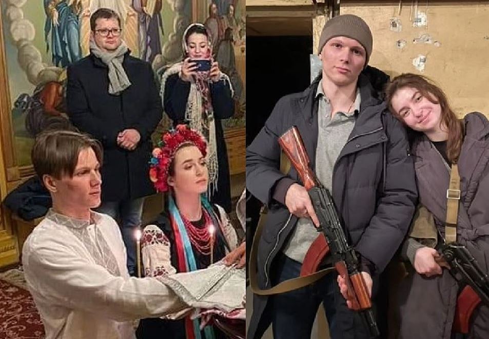 உக்ரைன்: `நாட்டை காக்க போரில் ஈடுபடப் போகிறோம்...' -காலையில் திருமணம்; மதியம் யுத்தகளம்!