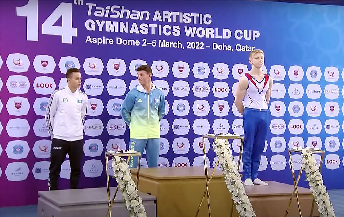 விளையாட்டு களத்திலேயே போருக்கு ஆதரவு தெரிவித்த ரஷ்ய வீரர்; நடவடிக்கை எடுக்கப்படுமா?