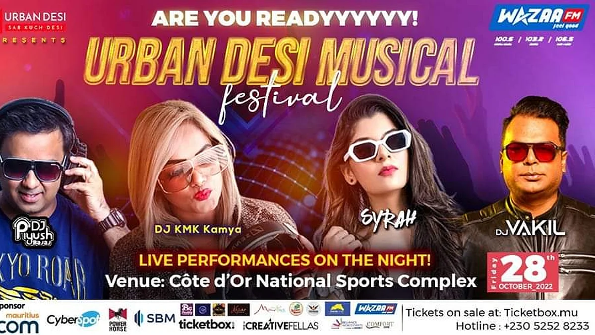 Urban Desi Music Festival : Côte d'Or National Sports Complex on 28 October