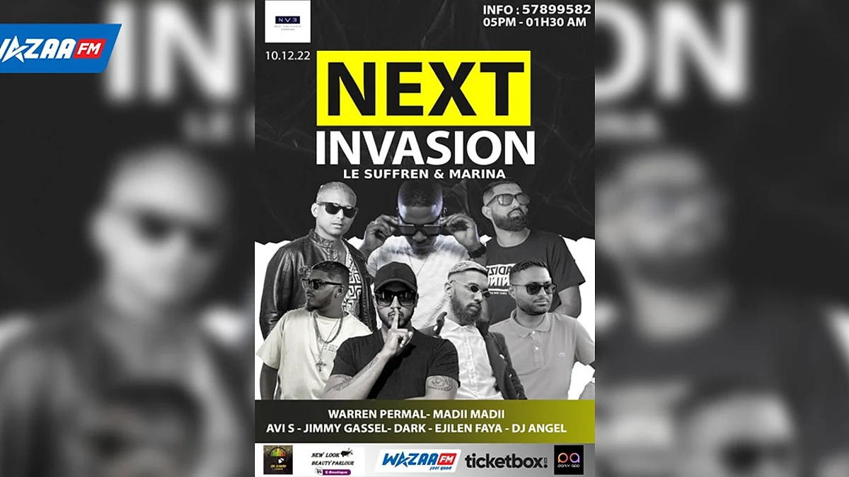 Next Invasion : Maddi Maddi, Warren Permal et plusieurs autres artistes au Suffren ce samedi 10 décembre
