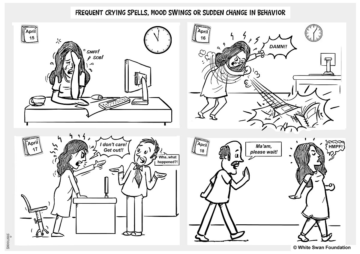 Comic Signs Of Emotional Distress At The Workplace