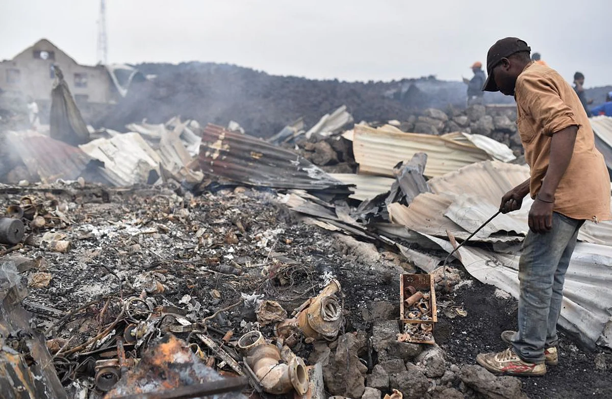 PHOTOS: Congo volcano leaves smouldering wreckage
