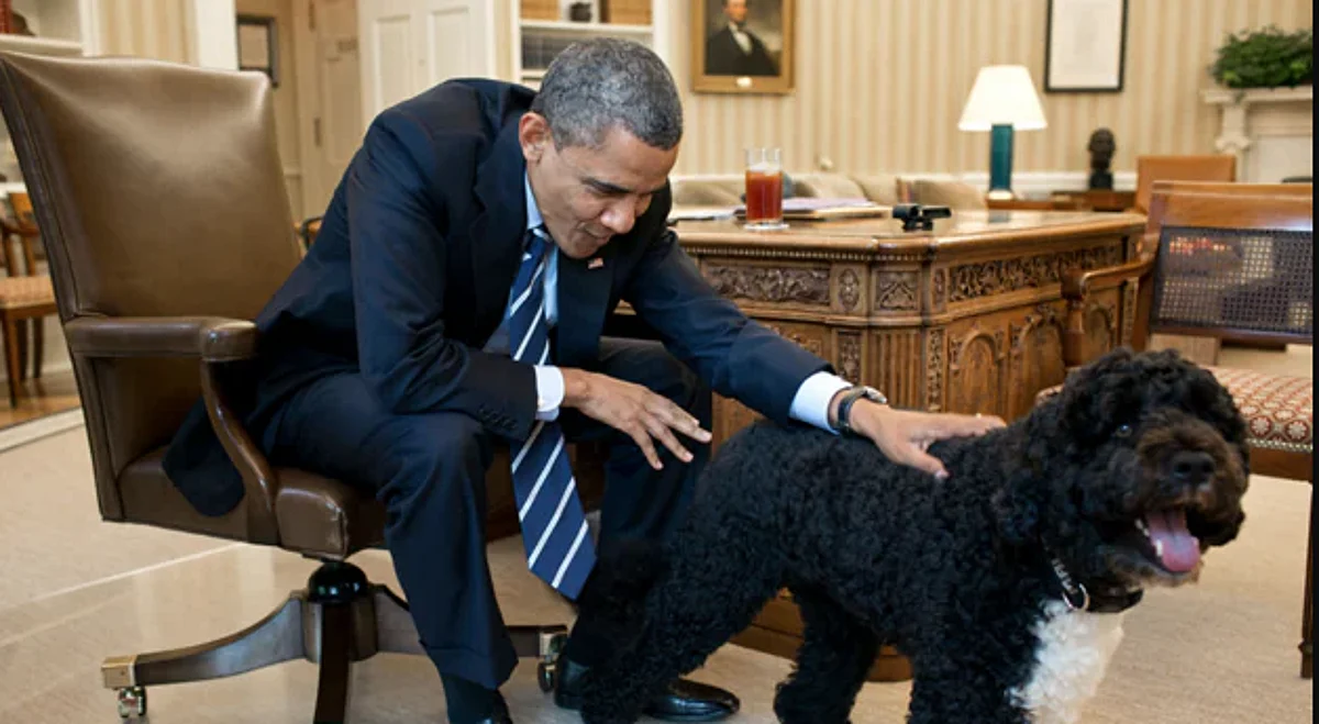 Barack Obama with his dog