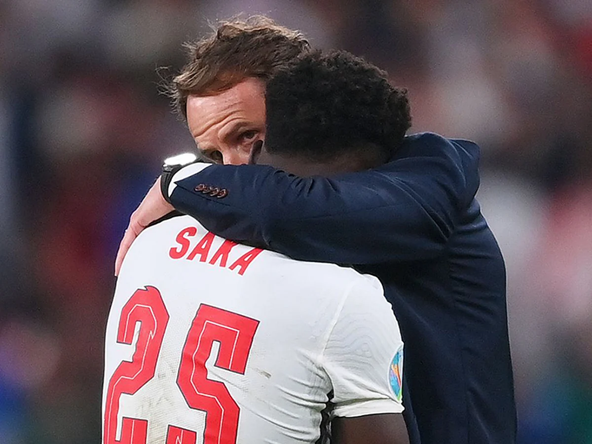 Bukayo Saka and Gareth Southgate