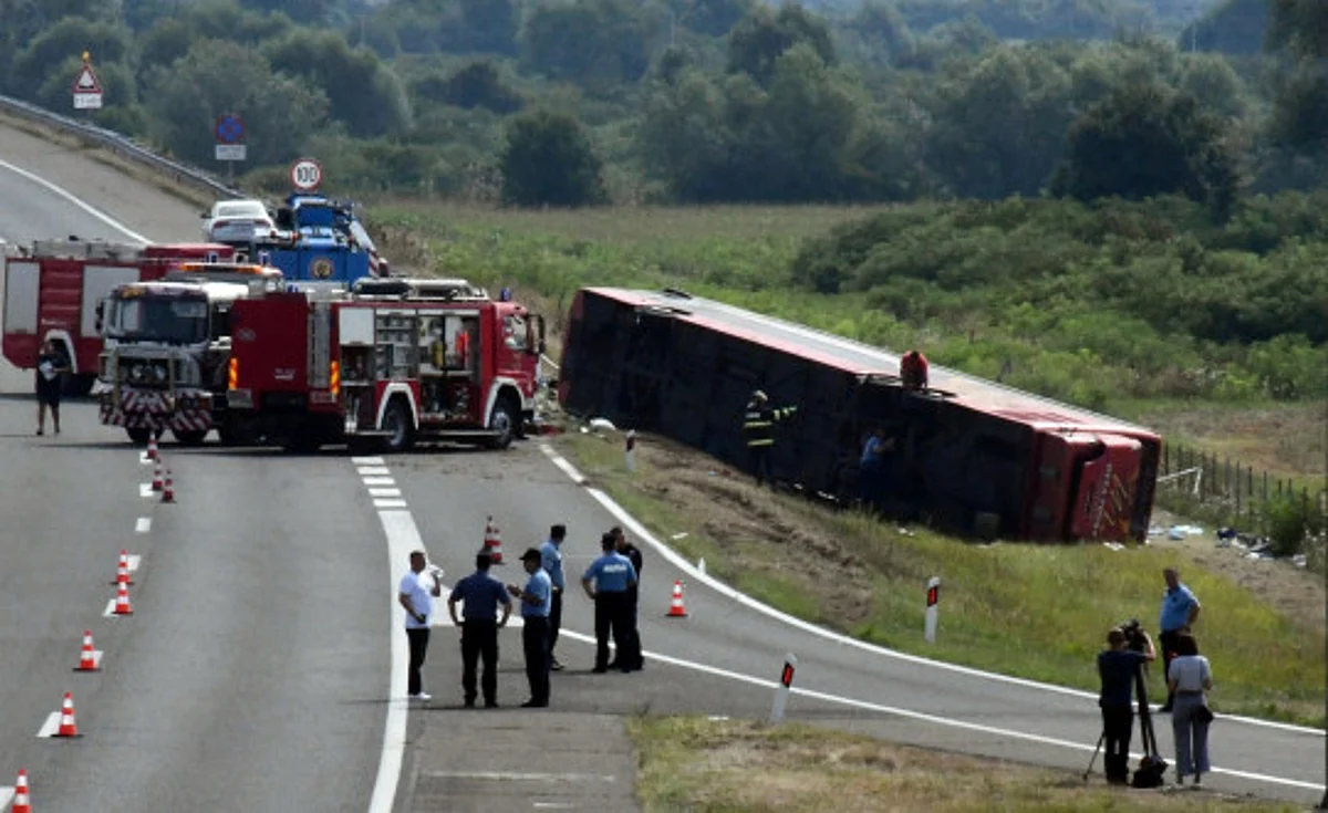 10 killed, 45 injured in auto crash after bus driver falls asleep in Croatia