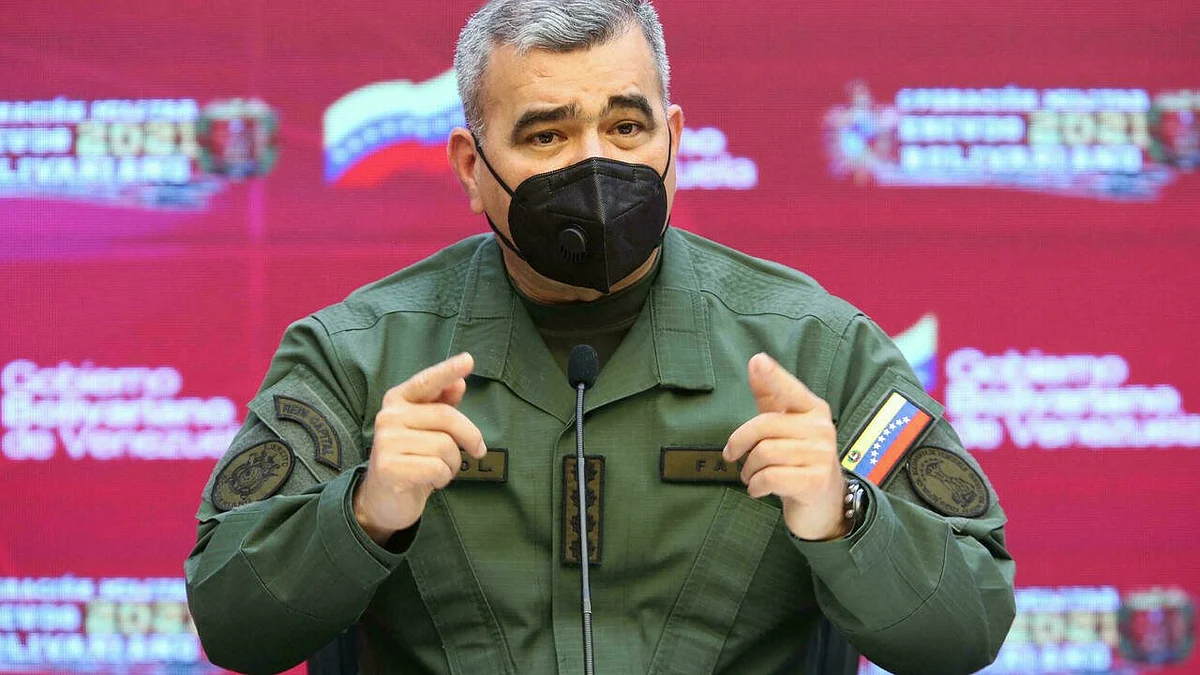 Venezuelan Defense Minister Vladimir Padrino, pictured April 4, 2021; Caracas charges that a US jet violated its airspace - Venezuelan Presidency/AFP/File