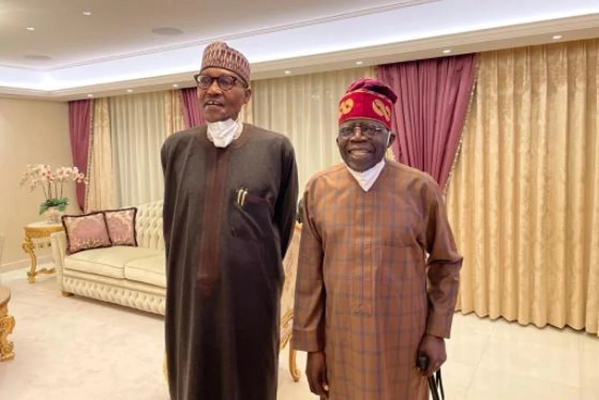 PHOTOS: Buhari pays surprise visit to Tinubu in London