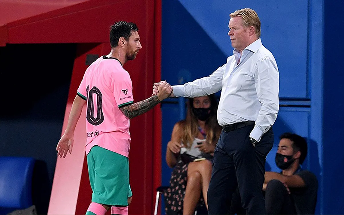 Lionel Messi and Ronald Koeman