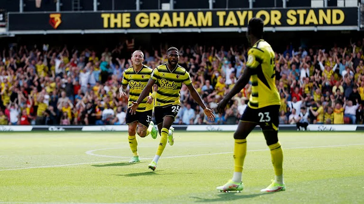 Nigeria’s Emmanuel Dennis scores on Watford debut