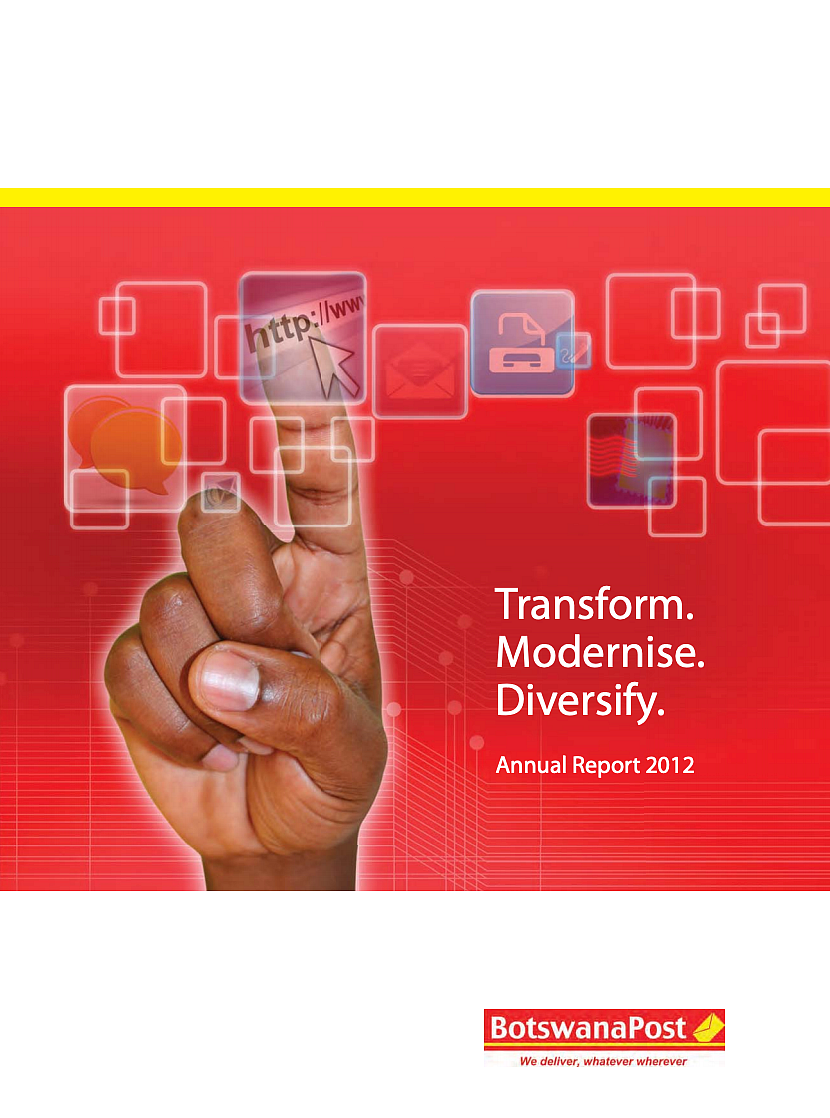 BotswanaPost Annual Report 2012 cover