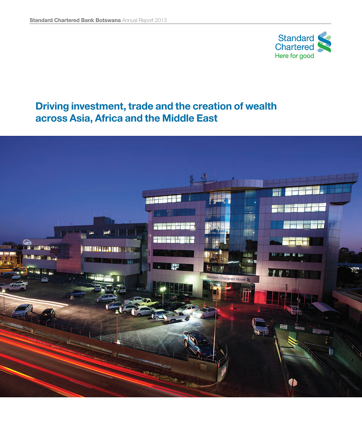 Standard Chartered Bank Botswana Annual Report 2012 cover