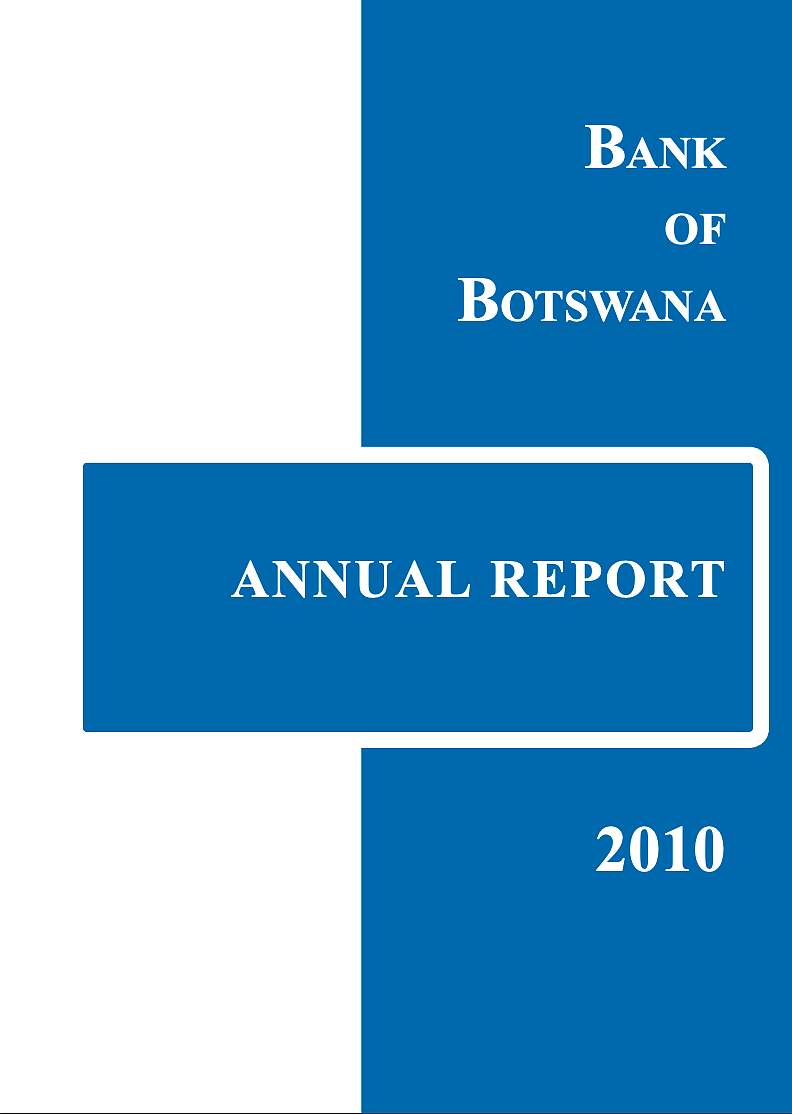 Bank of Botswana Annual Report 2010 cover