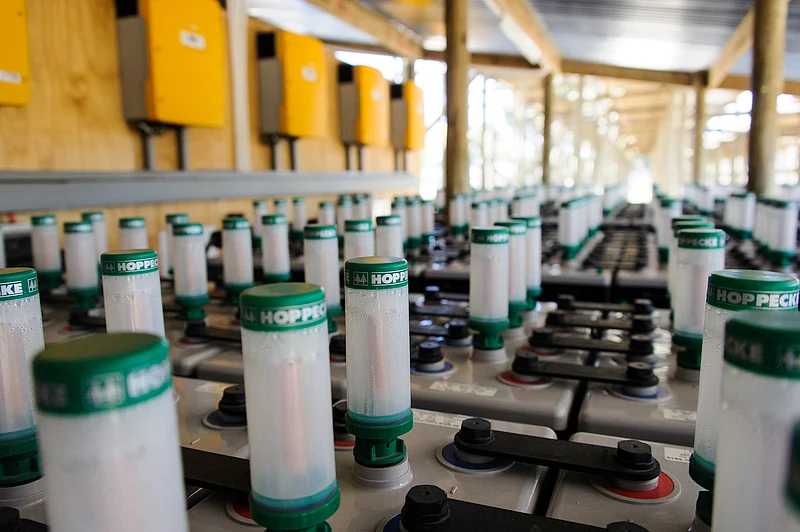 Solar farm battery bank