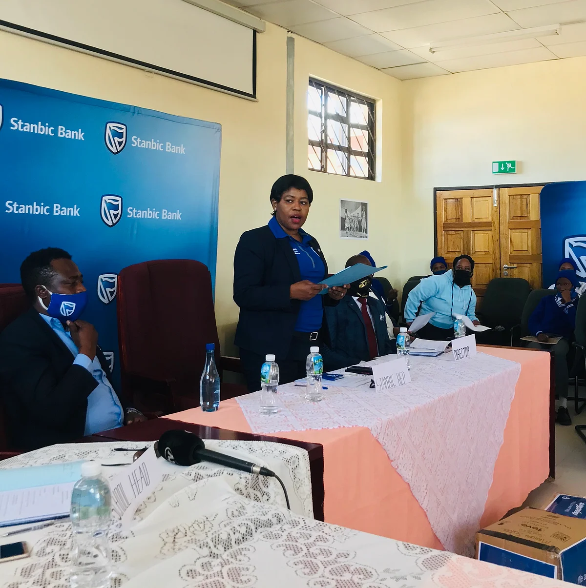 Stanbic Bank Botswana Communications Manager, Ms. Ruth Lorato Sibanda, sharing remarks on behalf of the bank.