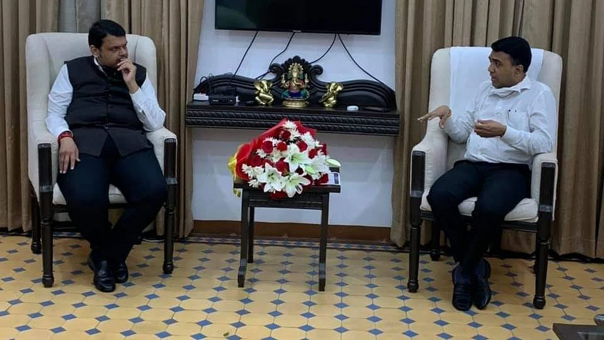 गोवा के सीएम प्रमोद सावंत ने मुंबई में फडणवीस से की मुलाकात