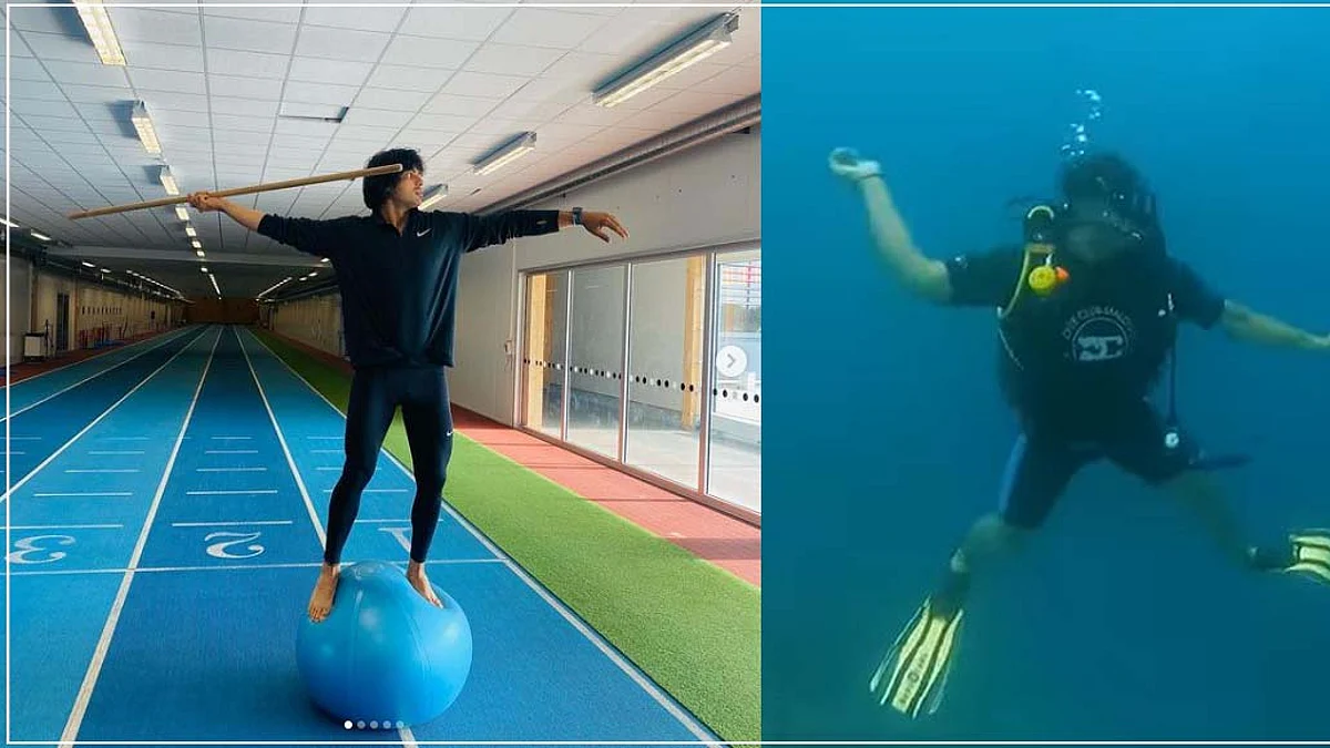 जमी के बाद समंदर में जाकर नीरज चोपड़ा ने फेंका जेवलिन, Video शेयर कर बोले– ट्रेनिंग शुरू हो गई है