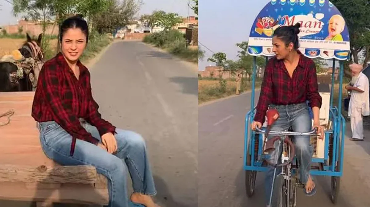 VIDEO: Shehnaaz Gill ने करवाए अपने पिंड के दर्शन, चलाई आइसक्रीम की साइकिल, लोगों संग किया गिद्दा