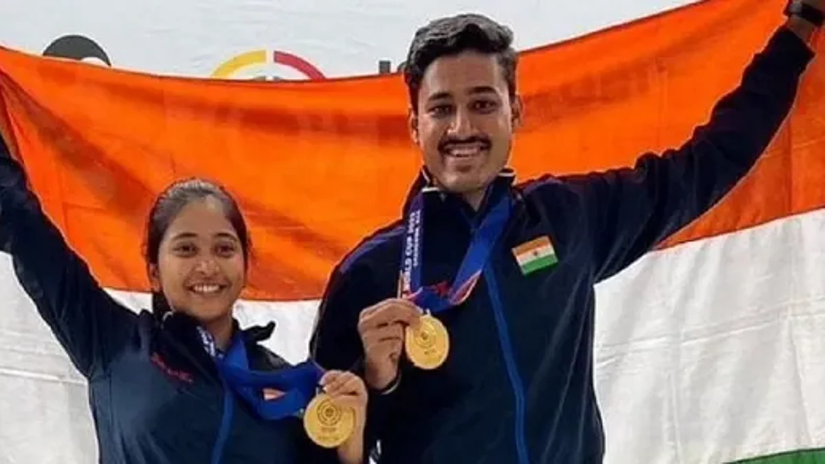 Shooting World Cup 2022: मेहुली-तुषार ने भारत को दिलाया दूसरा गोल्ड, 10 मीटर एयर राइफल मिश्रित टीम स्पर्धा में हासिल की जीत